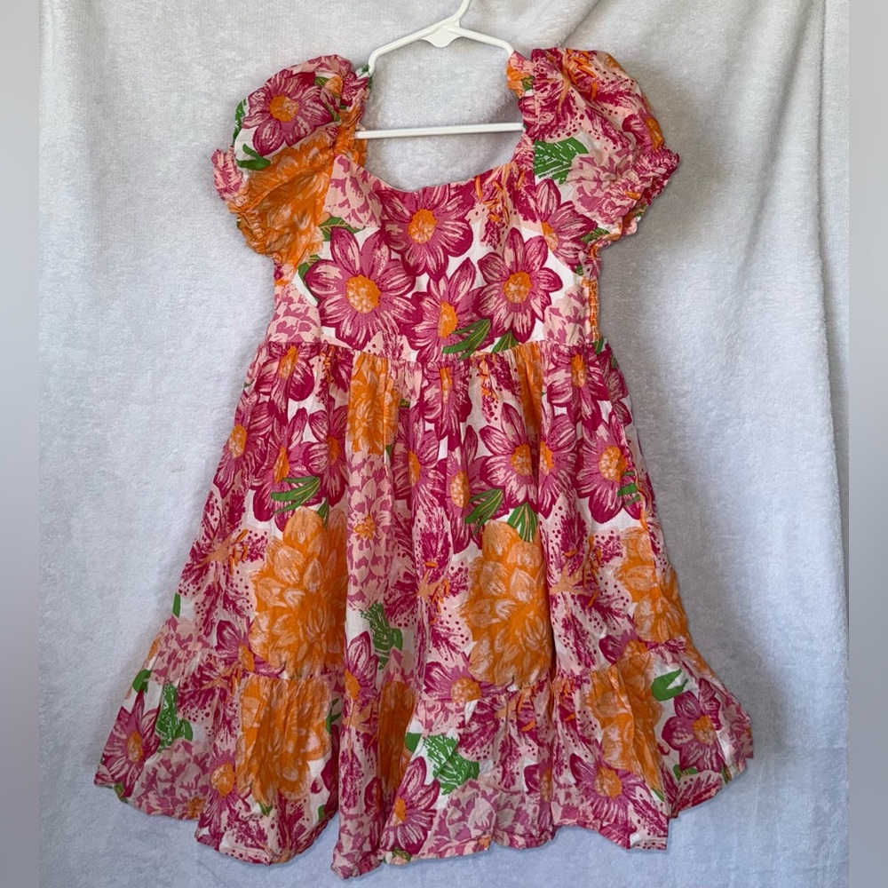 Joie size 5 girls pink orange floral dress